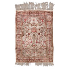 Antique Signed Hereke Silk Rug - Mid 20th Century