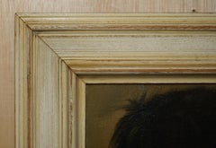 ANTIQUE PIÈCE D'OREILLE JANSON BELGIUM SIGNÉE SUR CANvas PAiNTING OF YOUNG BOY SMOKING