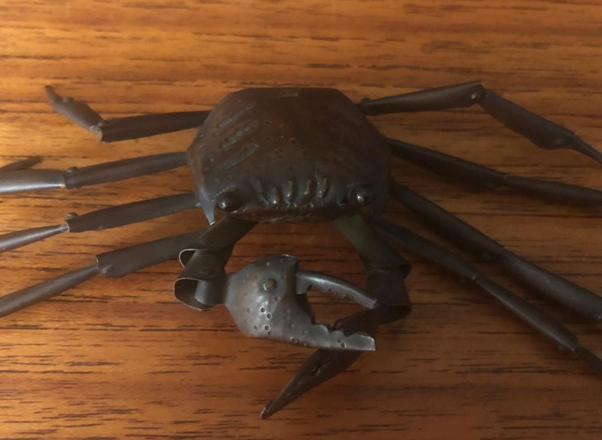 Sculpture de crabe articulée japonaise en cuivre signée Jizai Okimono Bon état - En vente à San Diego, CA