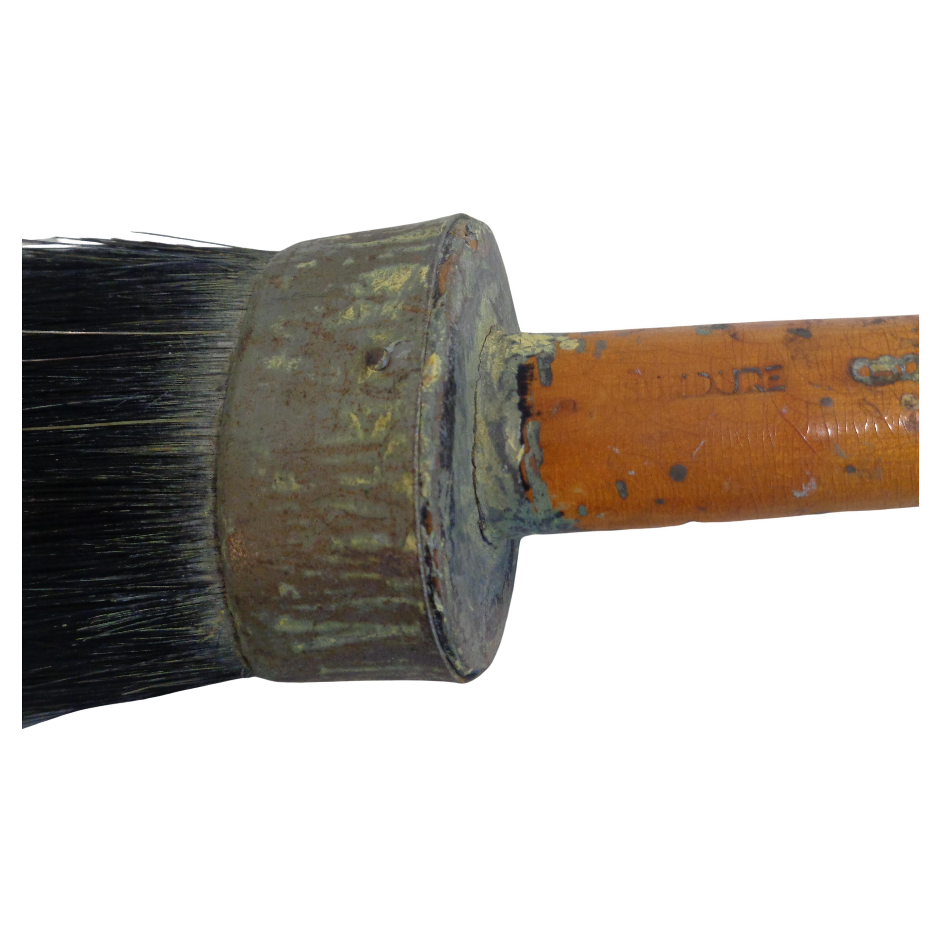 Unknown  Antique Signed Large Horse Hair Paint Brush For Sale