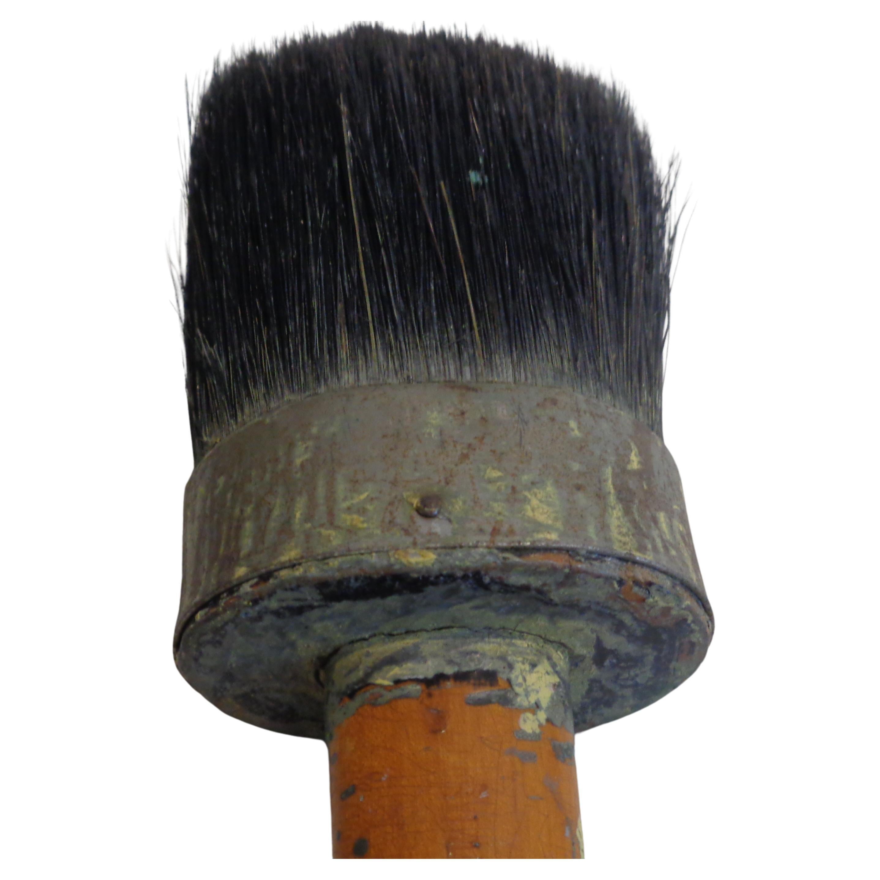 20th Century  Antique Signed Large Horse Hair Paint Brush For Sale