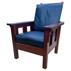 Antique  Signed "  LIFETIME "  Morris Chair - Stickley Era - W5786