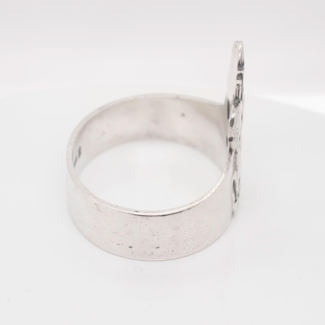 Women's or Men's Antique Signed Norwegian .830 Silver Figural Mermaid Napkin Ring For Sale