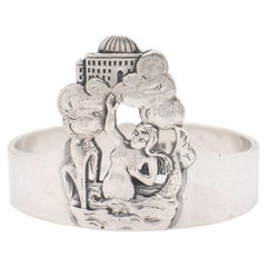 Antiker norwegischer .830 Silber Figuraler Meerjungfrauen Napkin-Ring