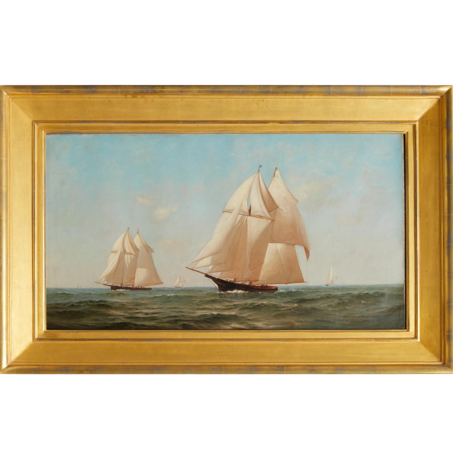 Antique Signed Oil on Canvas Warren W. Sheppard, Likely an America's Cup Race  For Sale 4