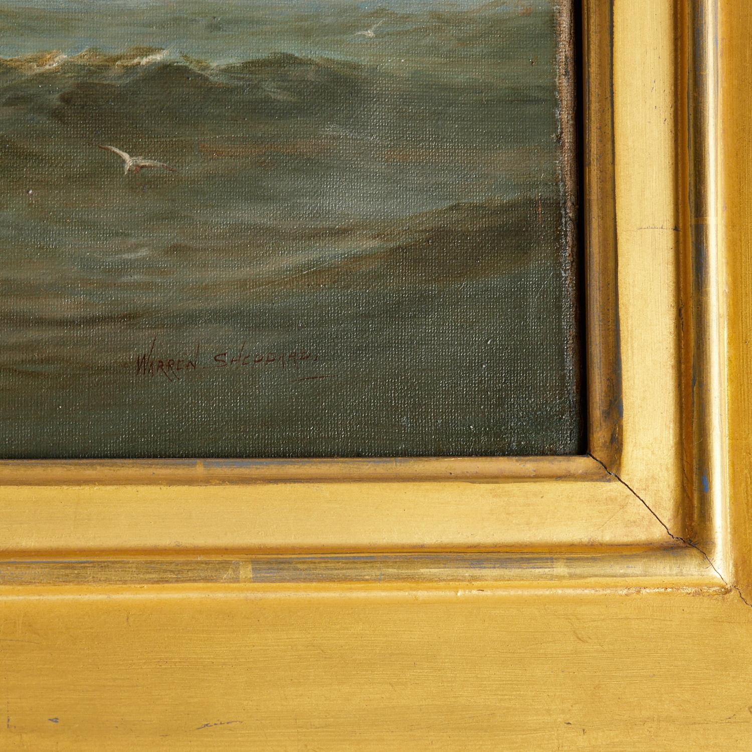 20th Century Antique Signed Oil on Canvas Warren W. Sheppard, Likely an America's Cup Race  For Sale