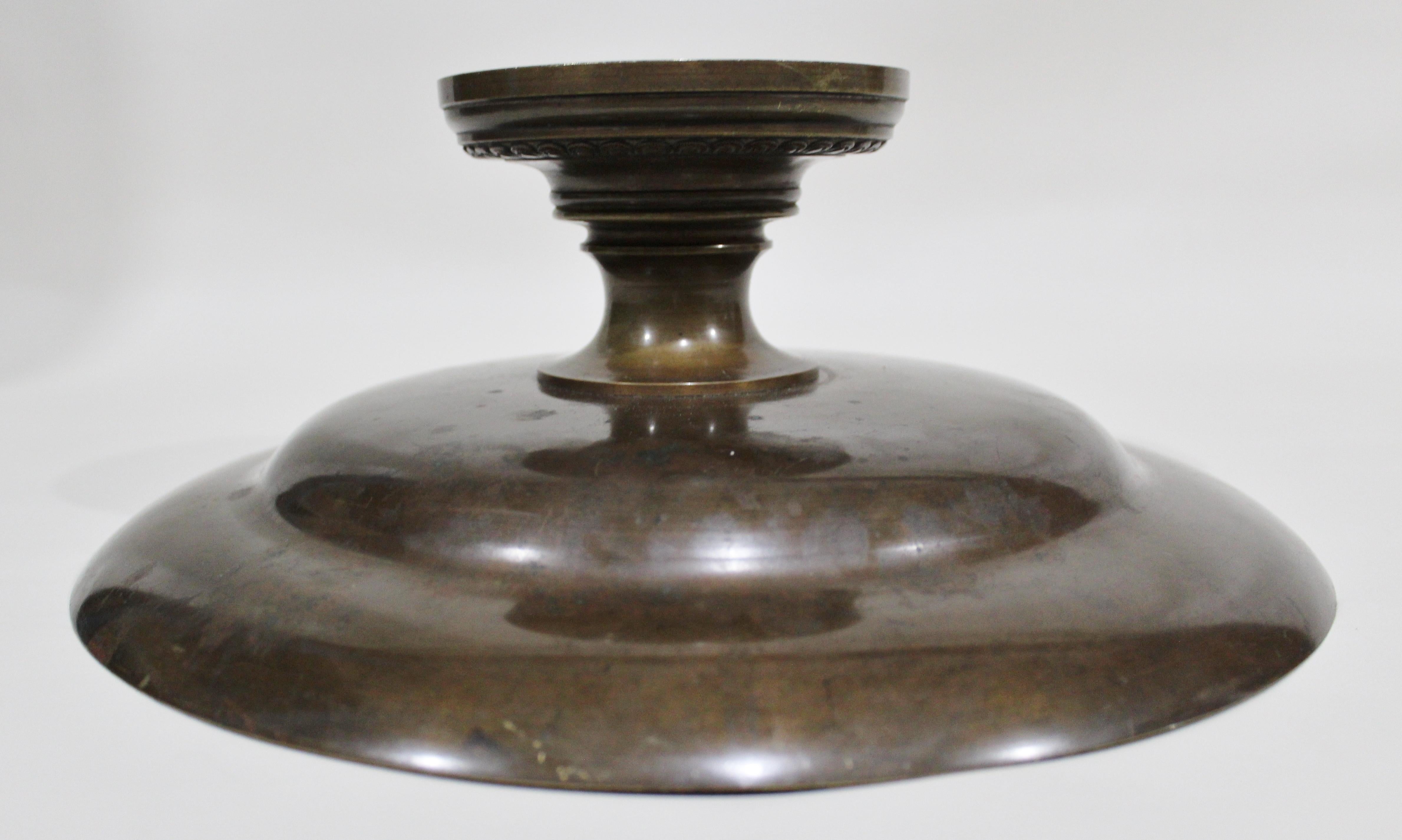 C. Perron Antique Cast Bronze Tazza with Judaic Motif   For Sale 3