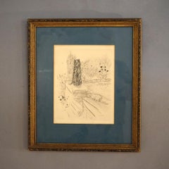 Antique Signed Pierre Bonnard Print “Chien Et Chat”, Framed, C1920