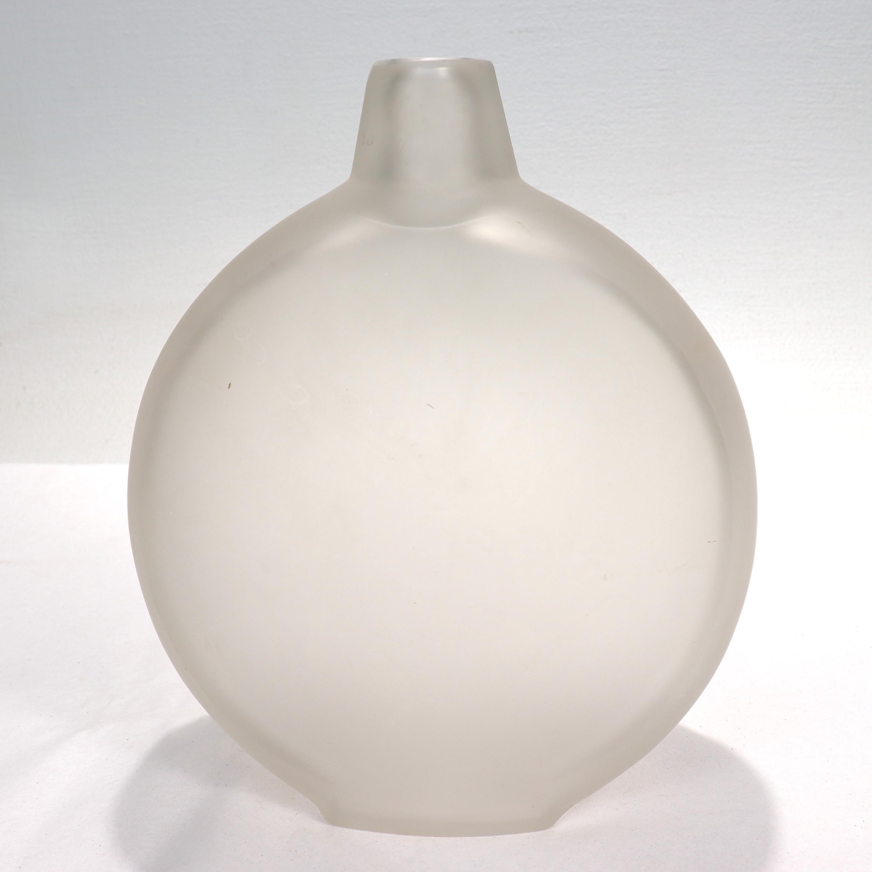 Molded Antique Signed R. Lalique Deux Moneaux Dormant French Art Glass Vase