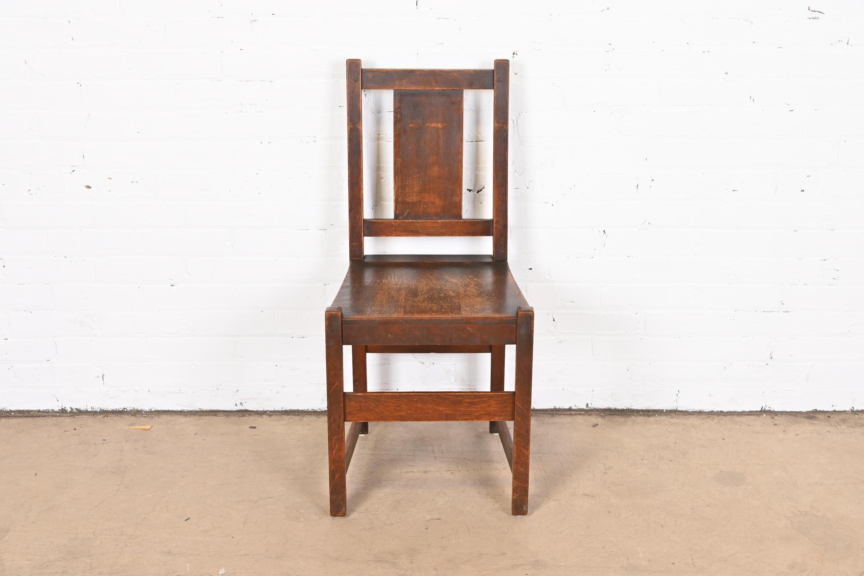 Antique Signed Stickley Mission Oak Arts & Crafts Dining Chairs, Circa 1900 4