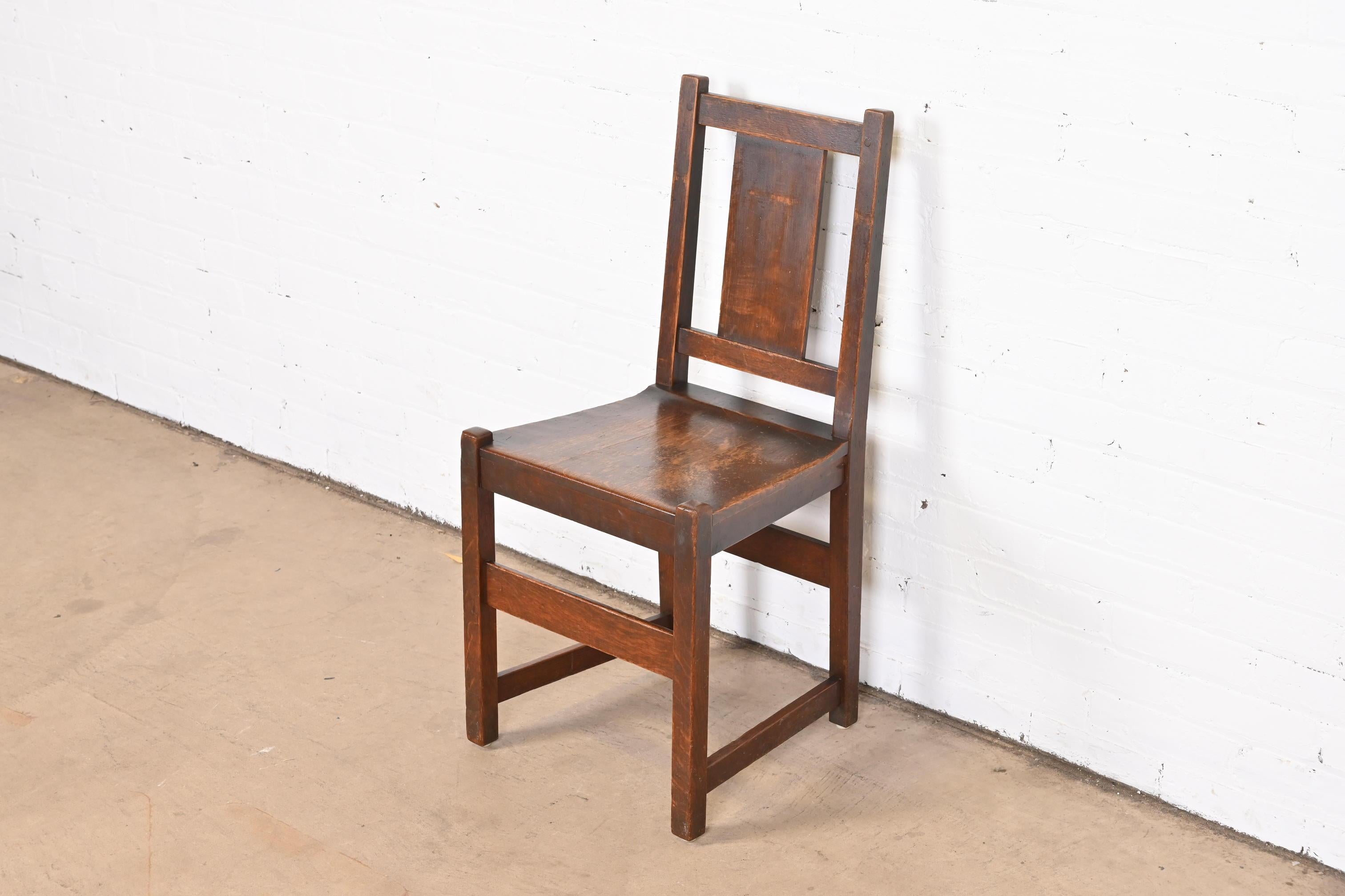 Antique Signed Stickley Mission Oak Arts & Crafts Dining Chairs, Circa 1900 5