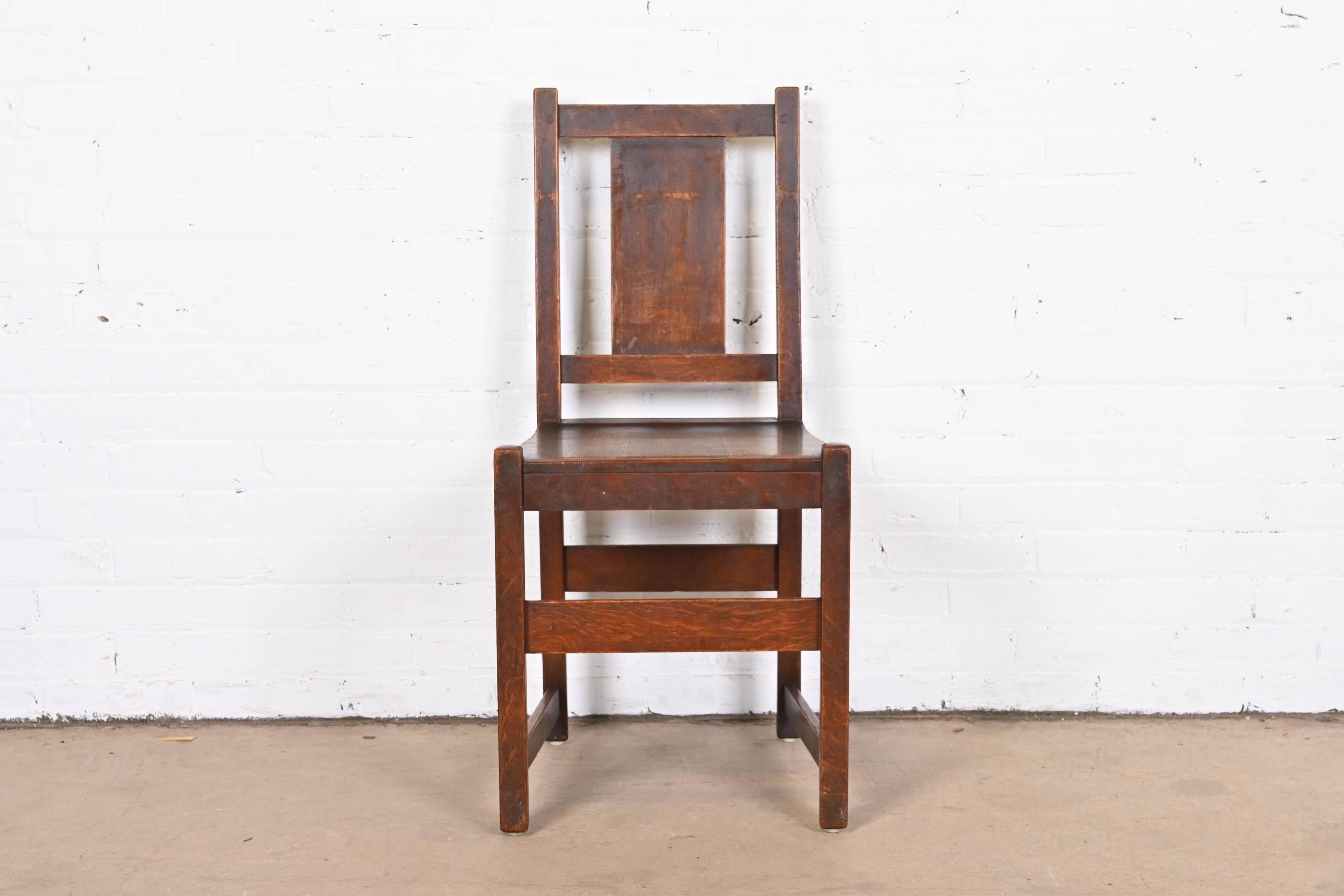 Antique Signed Stickley Mission Oak Arts & Crafts Dining Chairs, Circa 1900 3