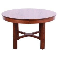 Antique Signed Stickley Mission Oak Arts & Crafts Extension Dining Table