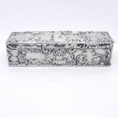 Antique Signed Storck & Sinsheimer Rococo Style 800 Silver Repoussé Dresser Box