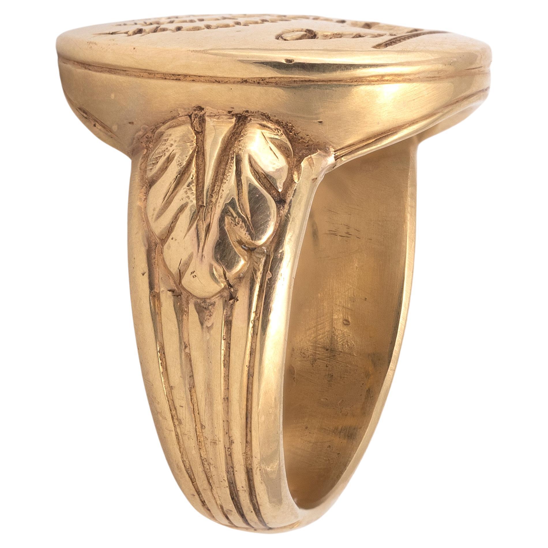 Women's or Men's Antique Signet Jewish Ring circa 1850's