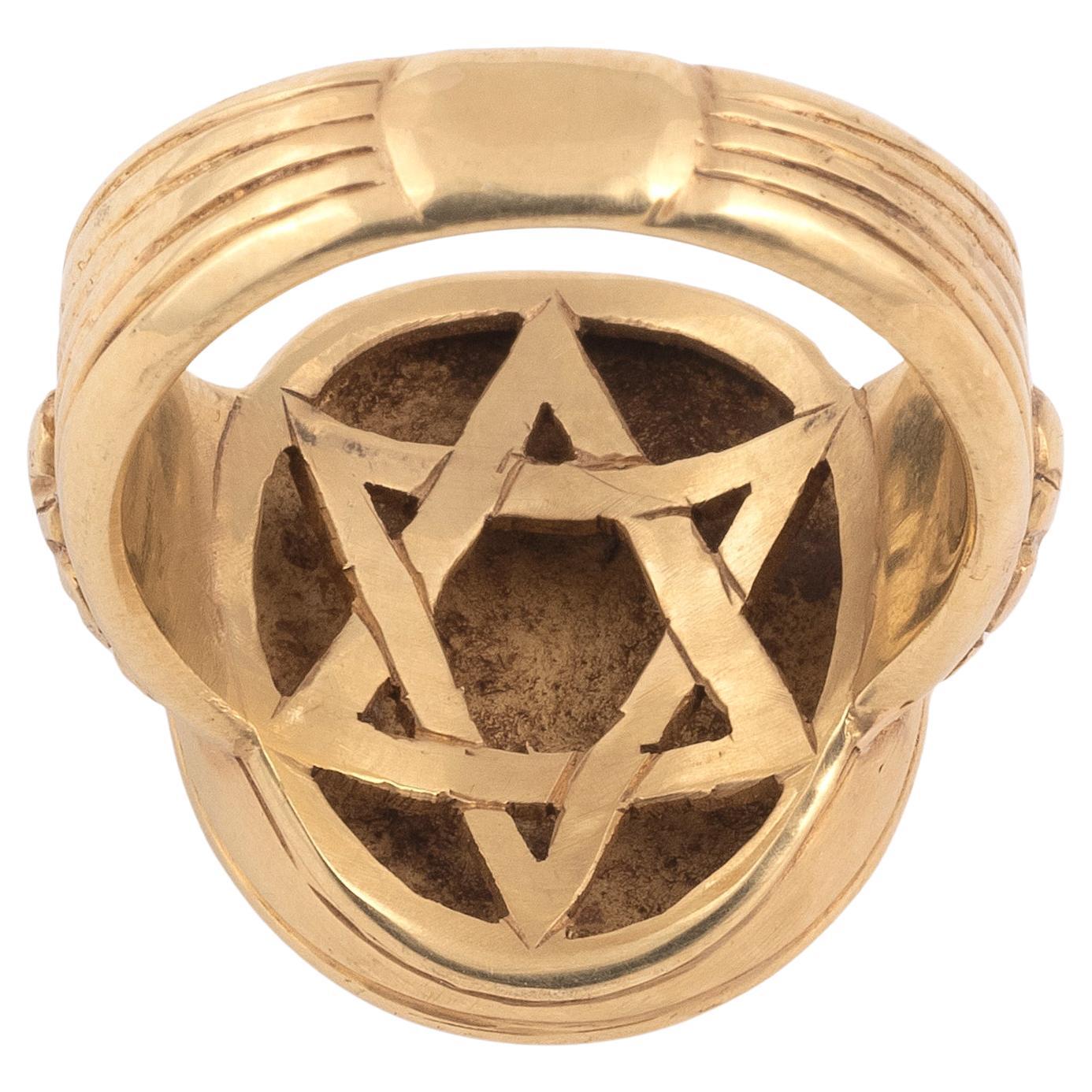 Antique Signet Jewish Ring circa 1850's 1