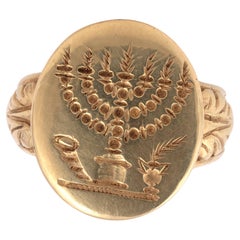 Antique Signet Jewish Ring circa 1850's