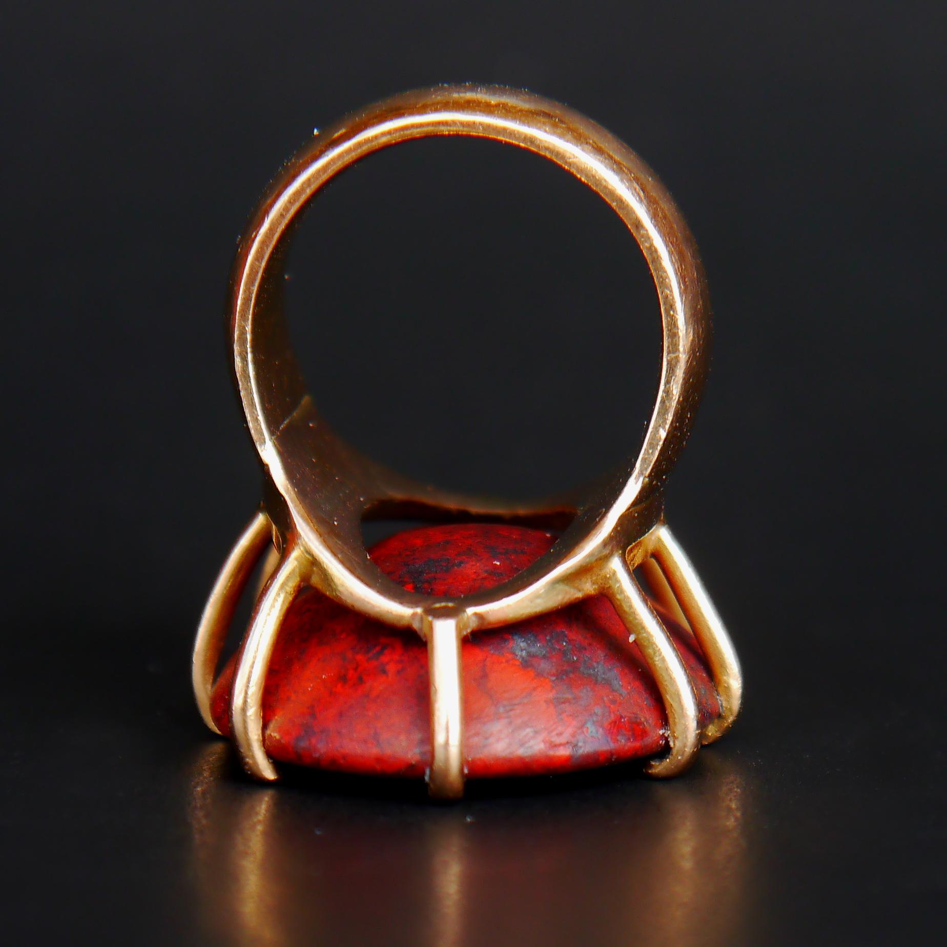 Antique Signet Ring Wilkinson Courtenay 18.5 ct Jasper 18K Gold US 3.75/12.8g For Sale 1