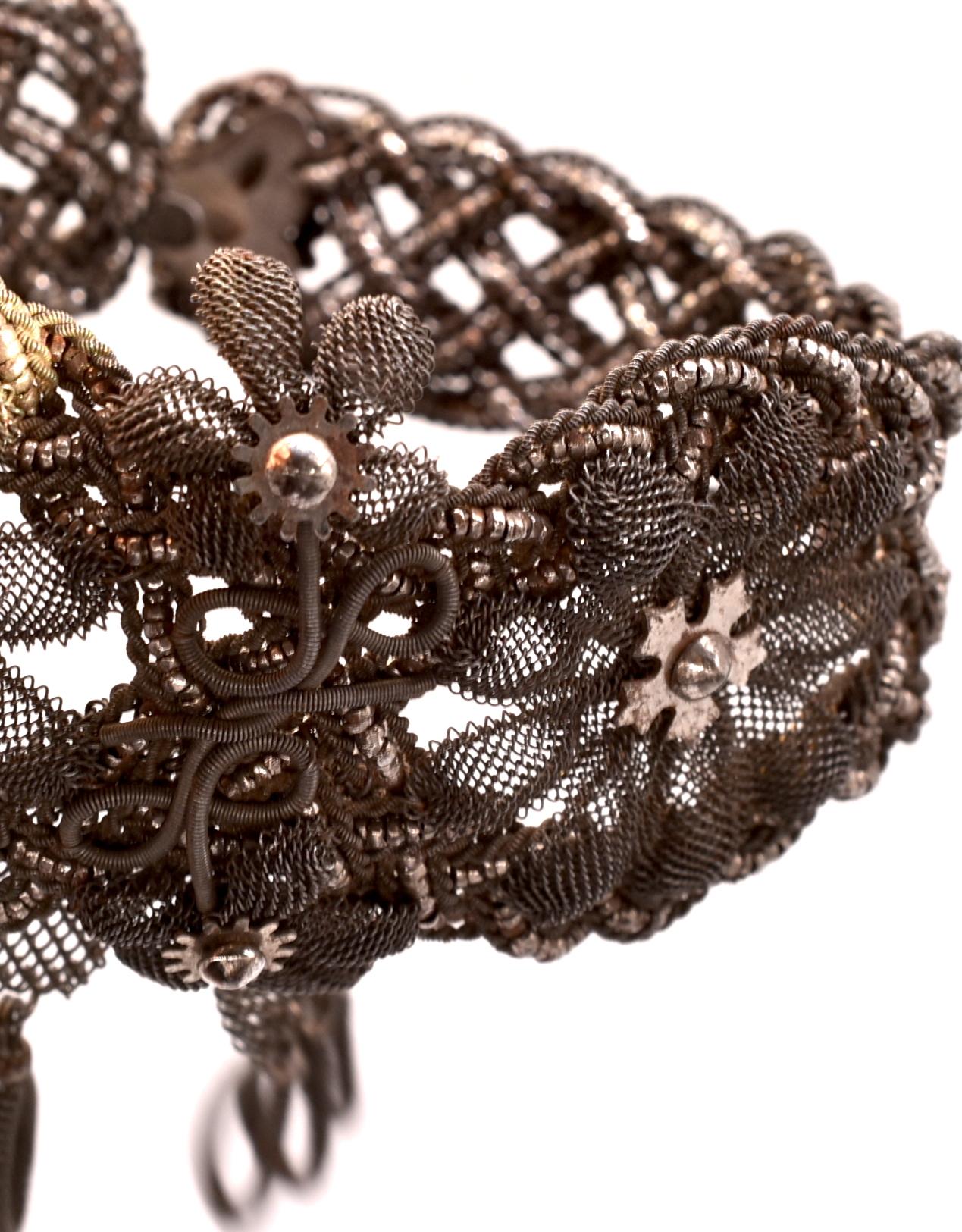 Romantic Antique Silesian Wire Bracelet, circa 1820 For Sale