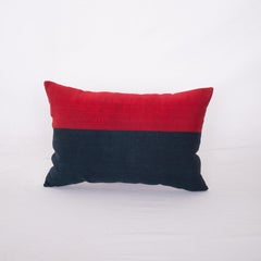 Antique Silk and Cotton Waziri Shawl Pillow Cover, Afghanistan, Early 20th C