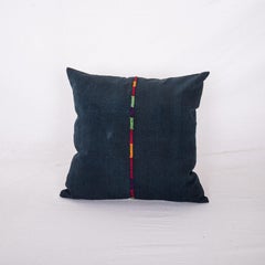 Antique Silk and Cotton Waziri Shawl Pillow Cover Afghanistan Early 20th Century