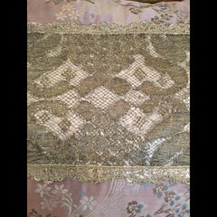 Antique Silk and French Needle Lace Pillow by Eleganza Italiana