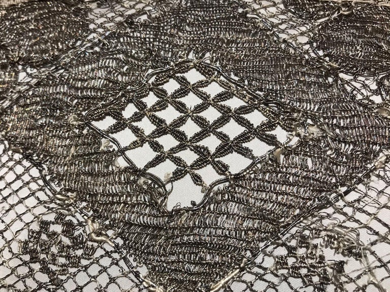 Antique Silk and French Needle Lace Pillow by Eleganza Italiana For