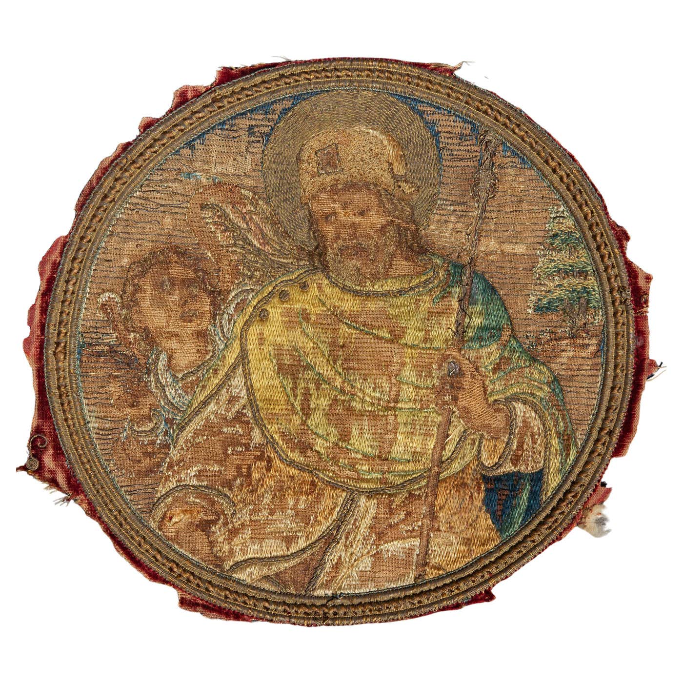 Antique Silk and Metallic Thread Tapestry 17th Century Continental For ...