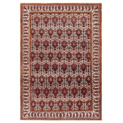 Nazmiyal Antique Silk and Wool Persian Farahan Rug. 4 ft 1 in x 5 ft 10 in 