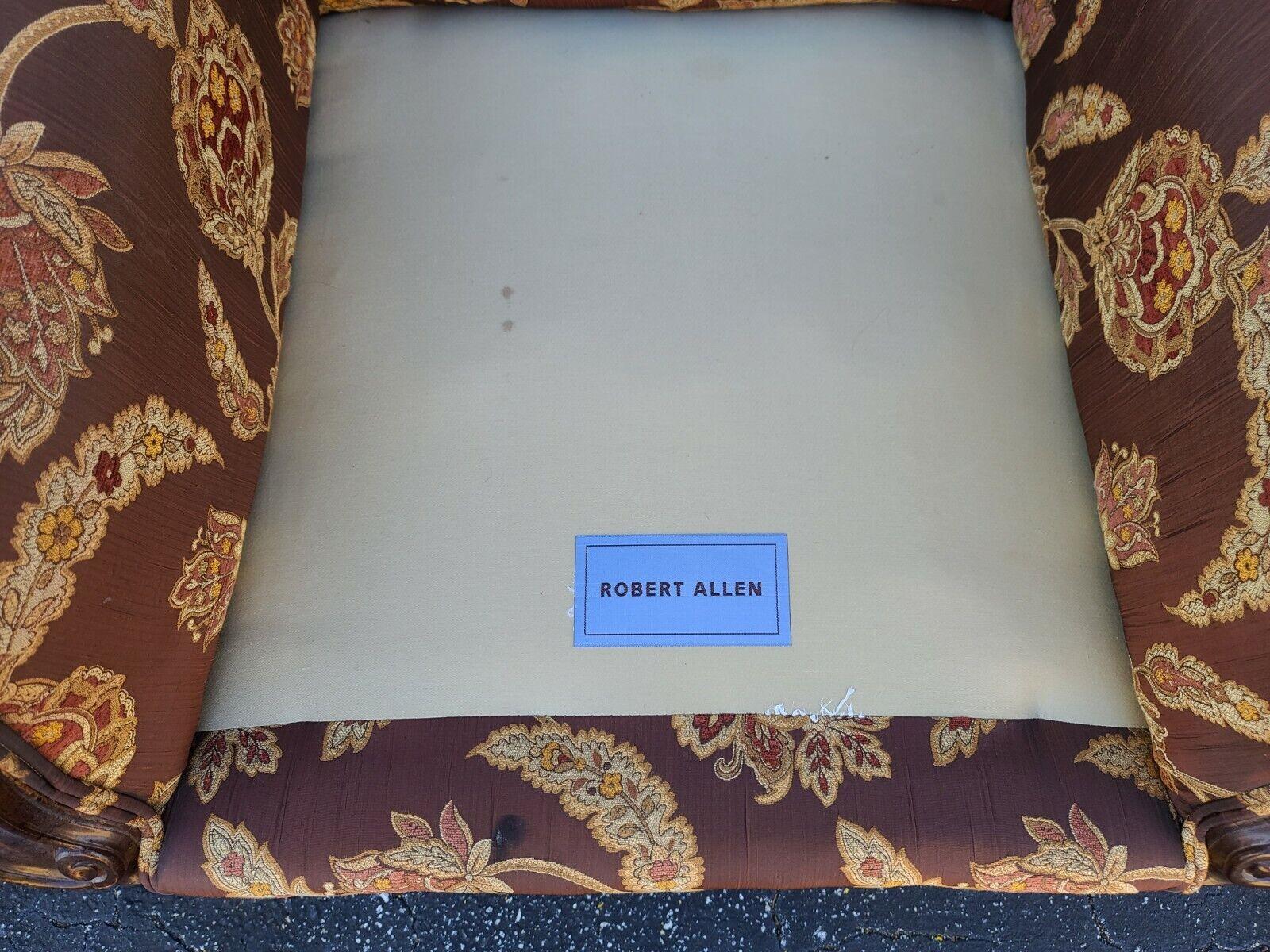 Antique Silk Armchairs by Robert Allen For Sale 5
