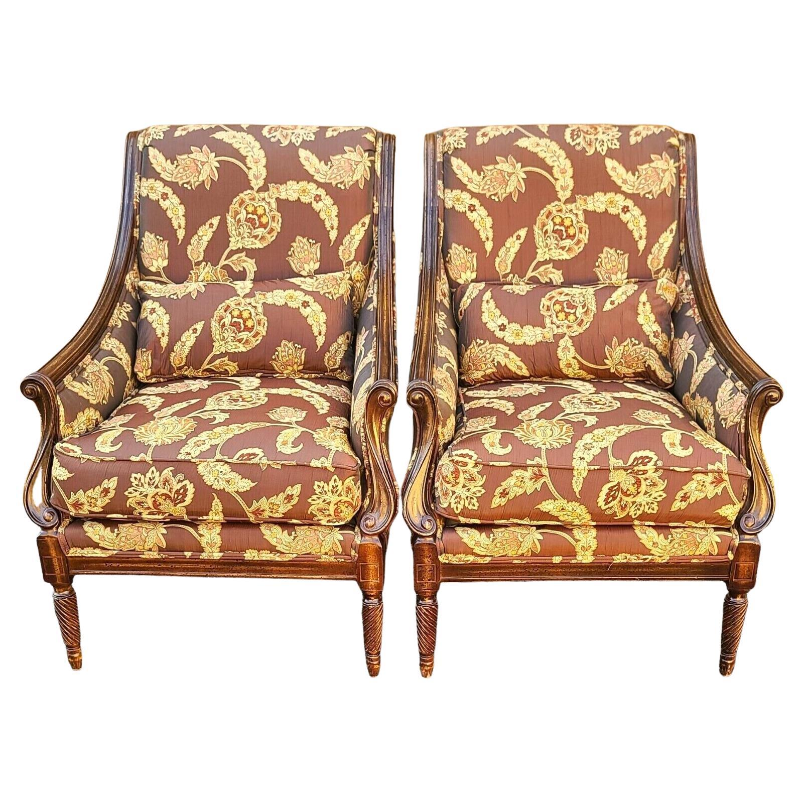 Antique Silk Armchairs by Robert Allen