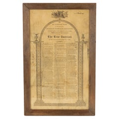 Antike Seidenbrosche mit elegischem Gedicht, Tod des Präsidenten George Washington 1800
