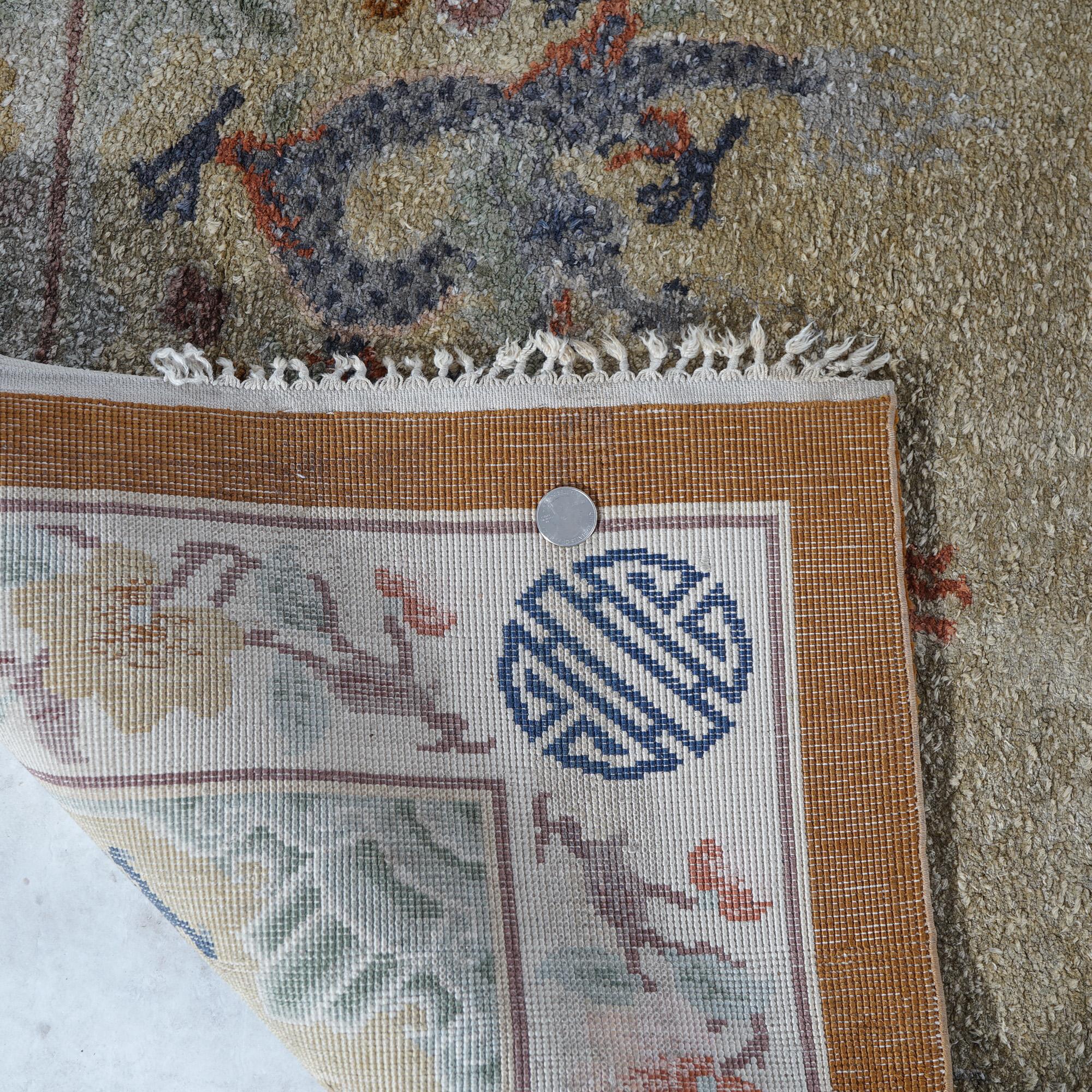 Antique Silk Chinese Oriental Rug with Dragons & Symbols Circa 1920 For Sale 5
