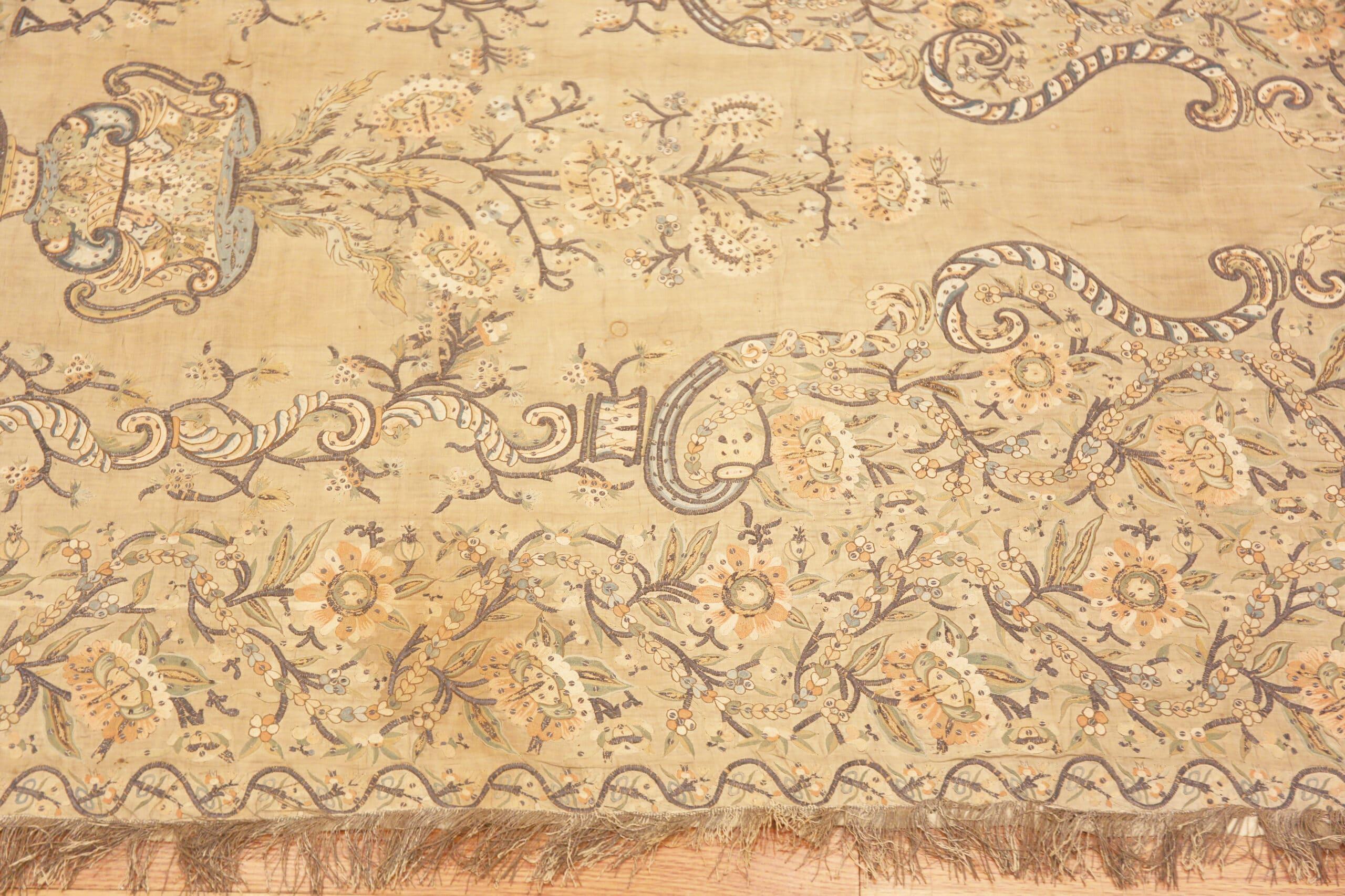 Antique Silk Floral Vase Design Persian Islamic Prayer Design Textile, Origin: Persia, Circa: 19th Century 