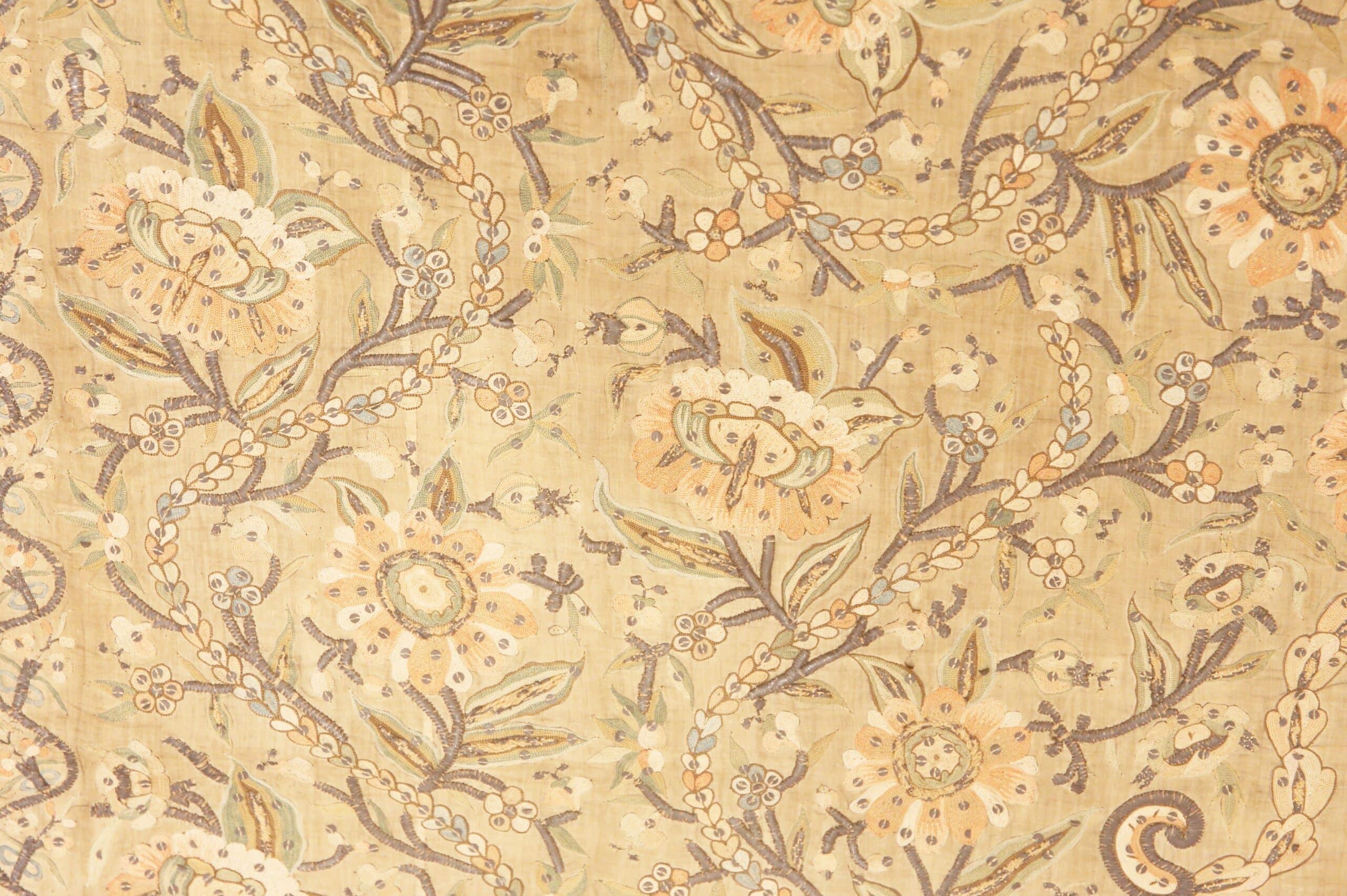 Hand-Woven Antique Silk Floral Vase Persian Islamic Prayer Design Textile 3'7