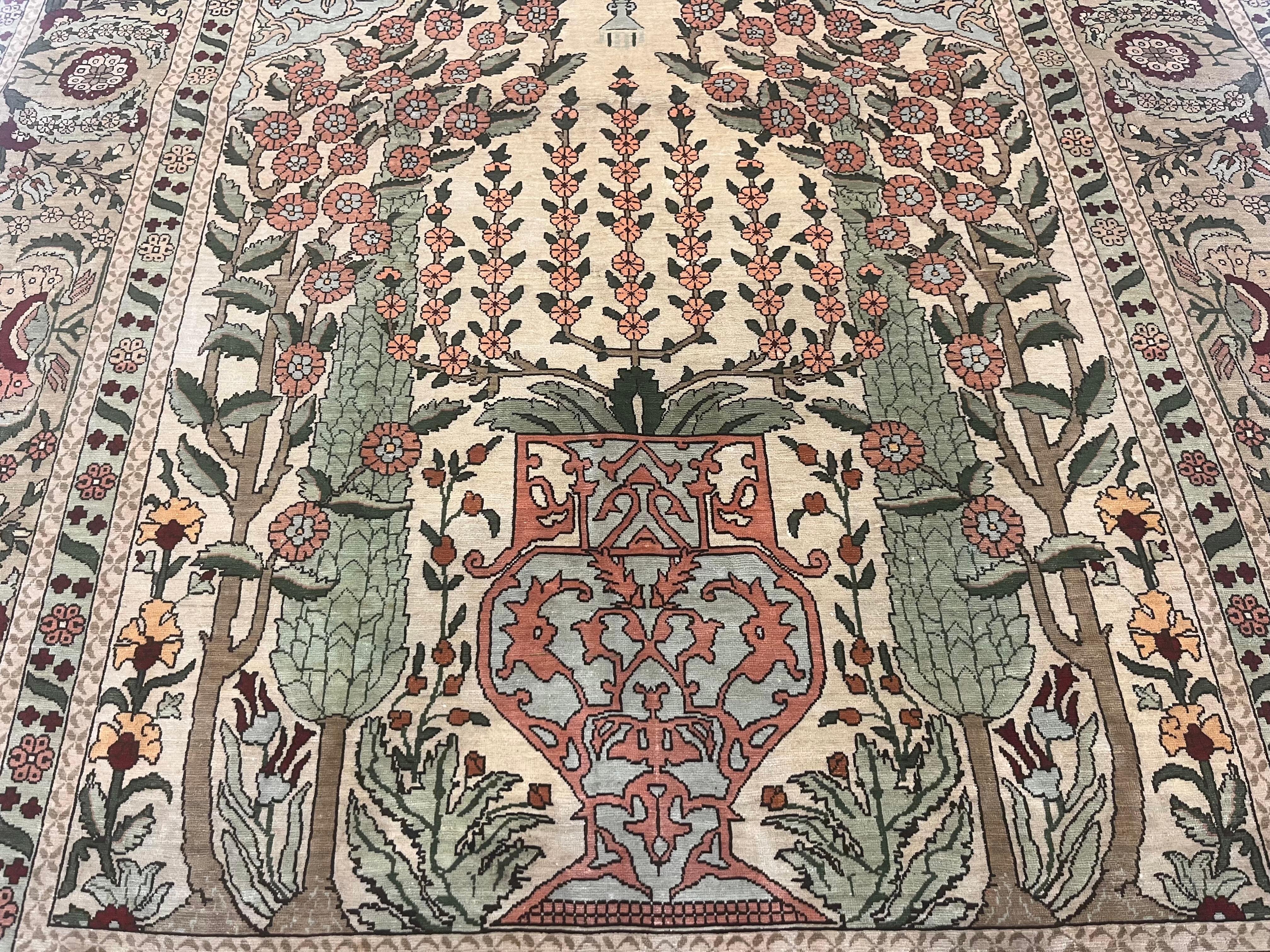 Persian Antique Silk Hereke Rug 3’4” x 5’1