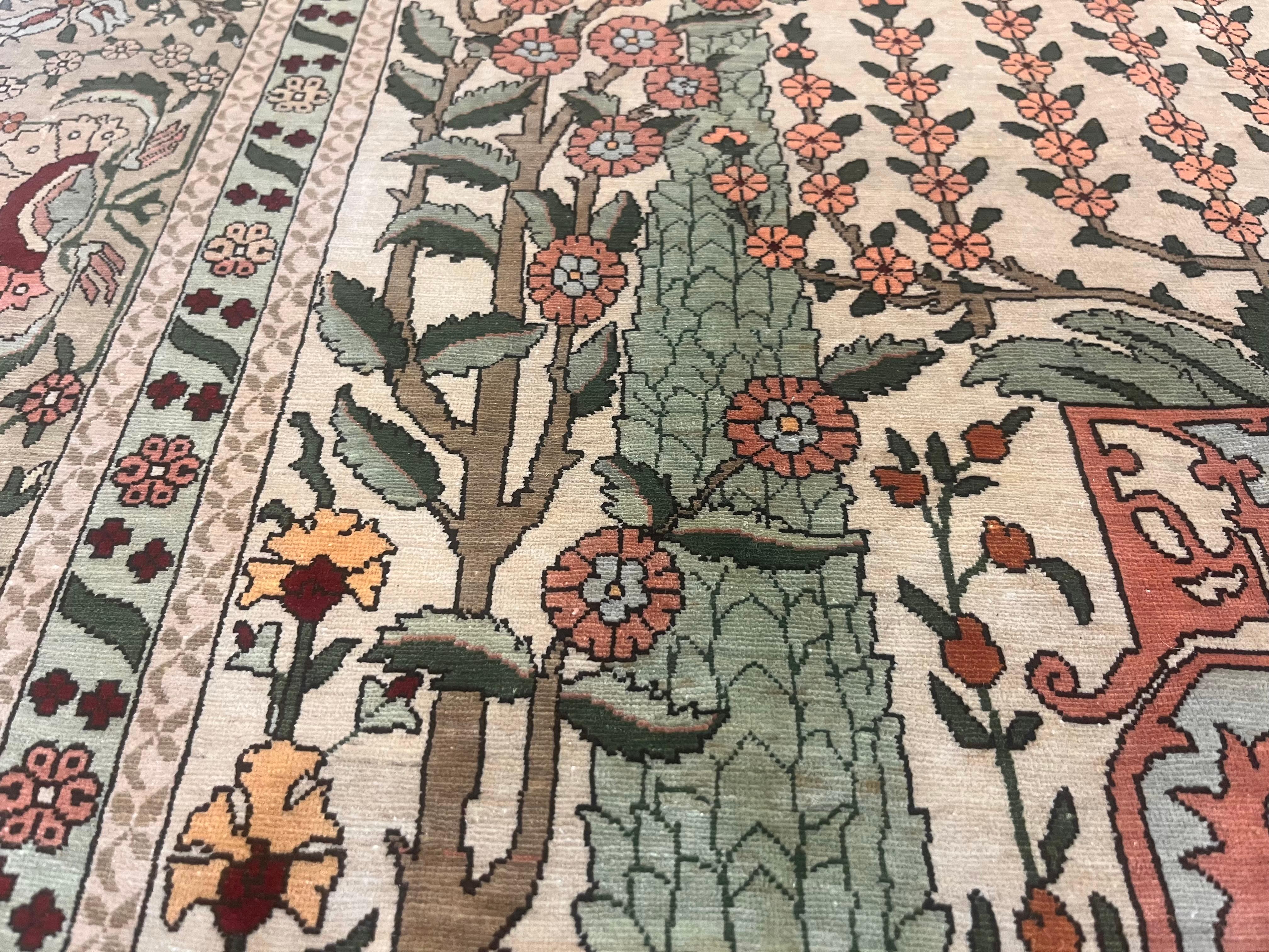 Antique Silk Hereke Rug 3’4” x 5’1