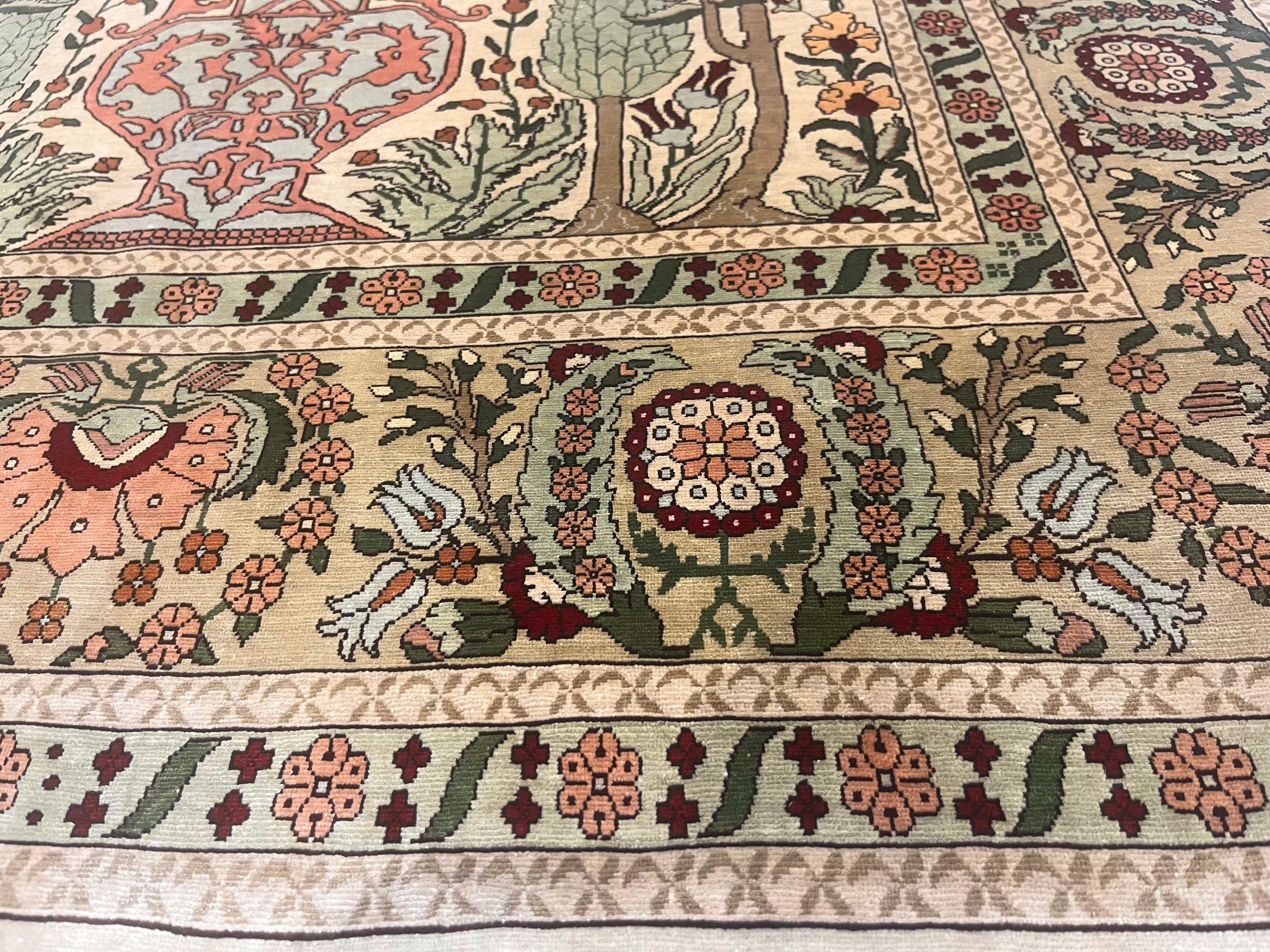 20th Century Antique Silk Hereke Rug 3’4” x 5’1