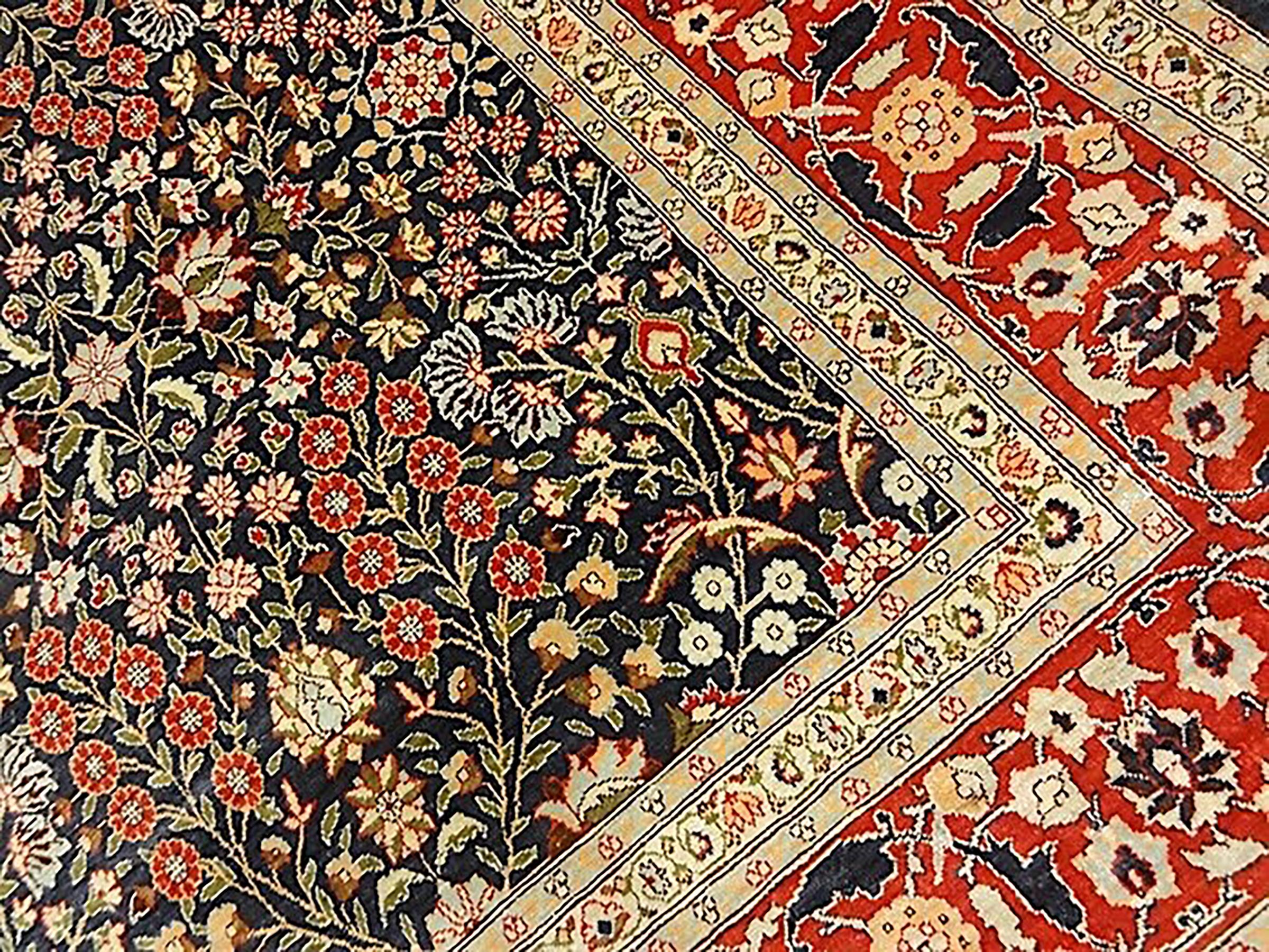 Antique Silk Hereke – This Antique Silk Hereke, measuring 6'8