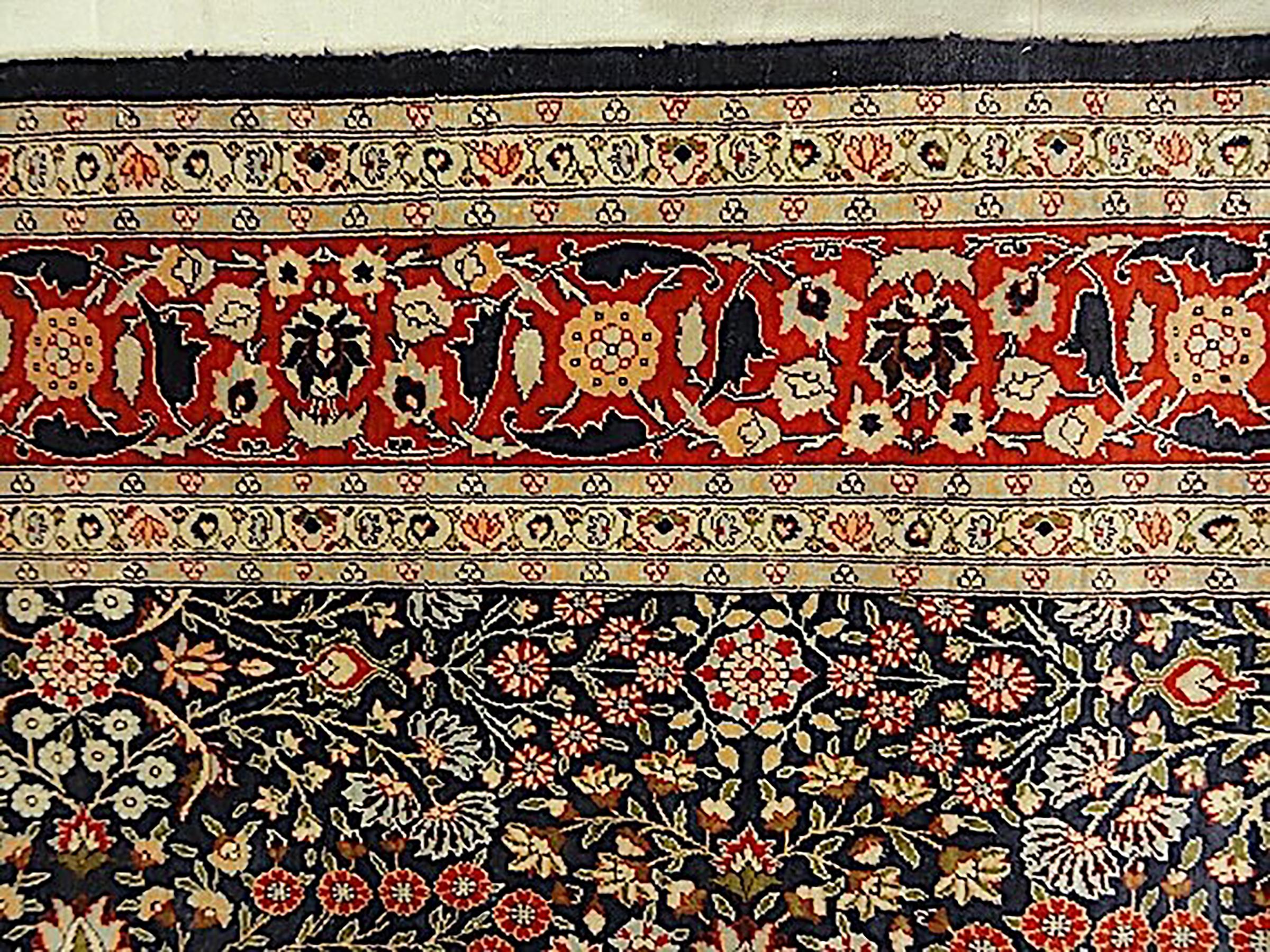 Turkish Antique Silk Hereke Rug For Sale