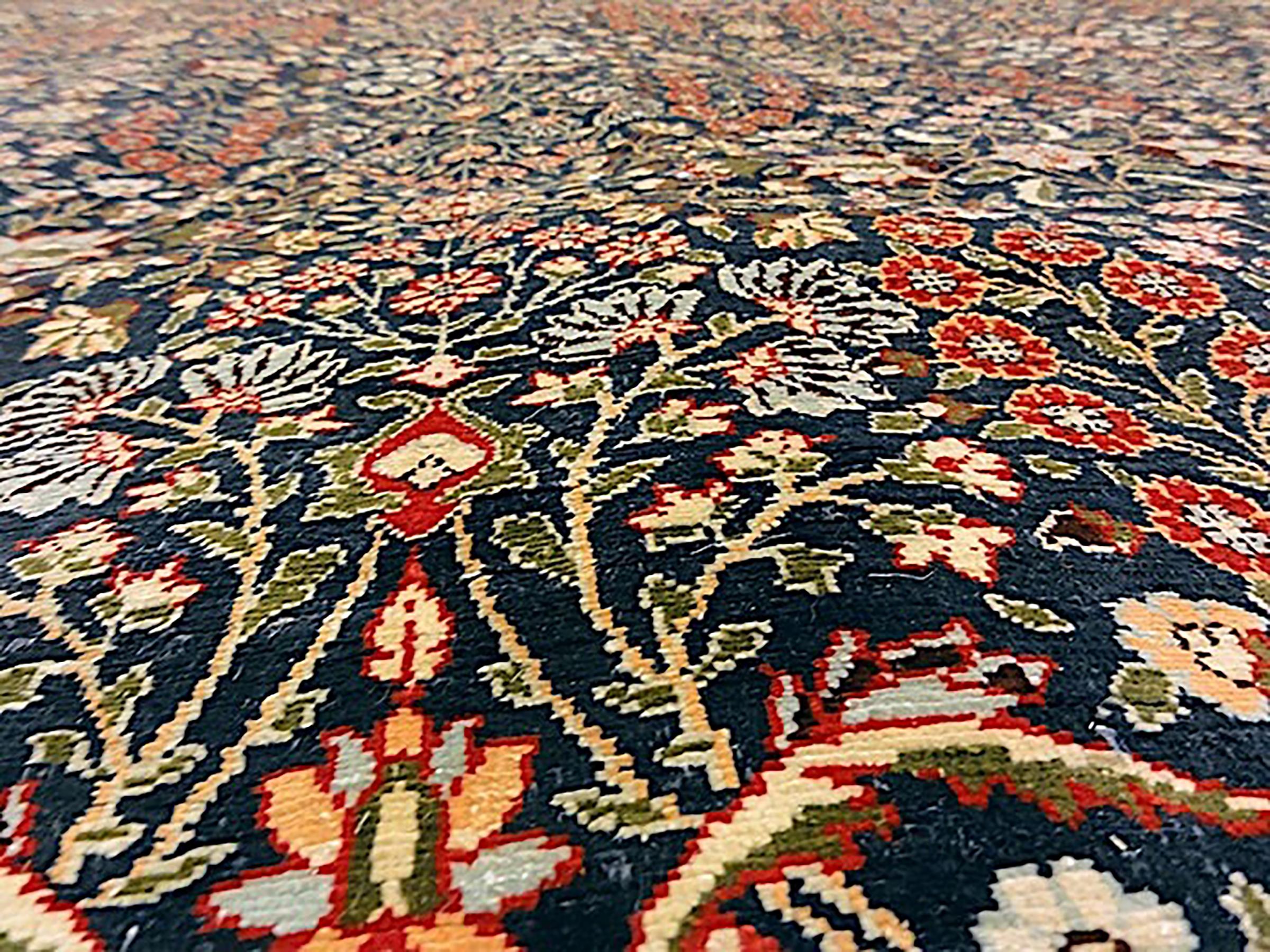 19th Century Antique Silk Hereke Rug For Sale