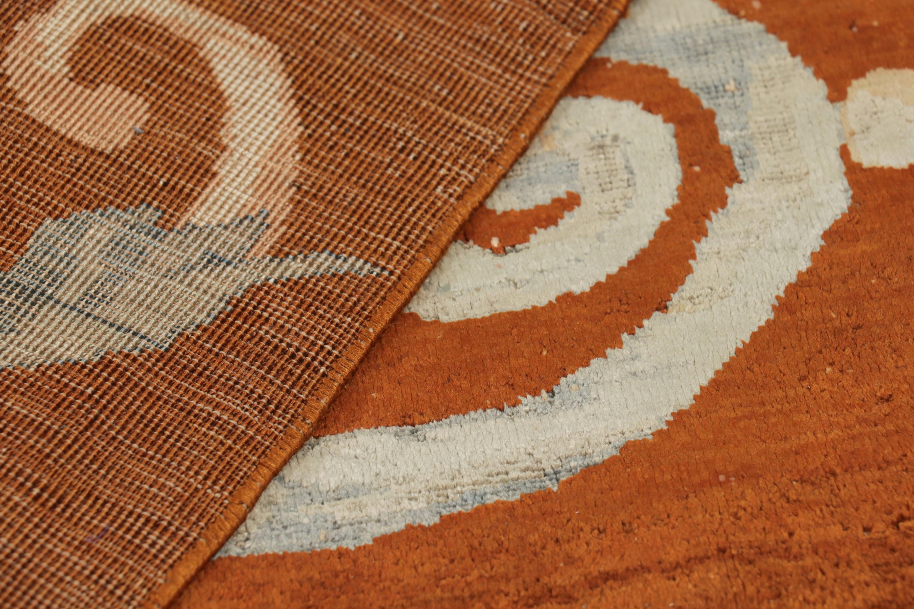 Antique Silk Hereke Runner Rug, Lustrous Rust with Pictorials - Rug & Kilim For Sale 3