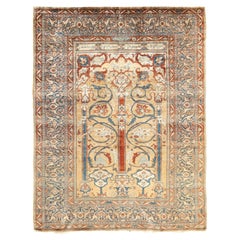 Antique Silk Heriz Rug 4'6'' x 5'11''