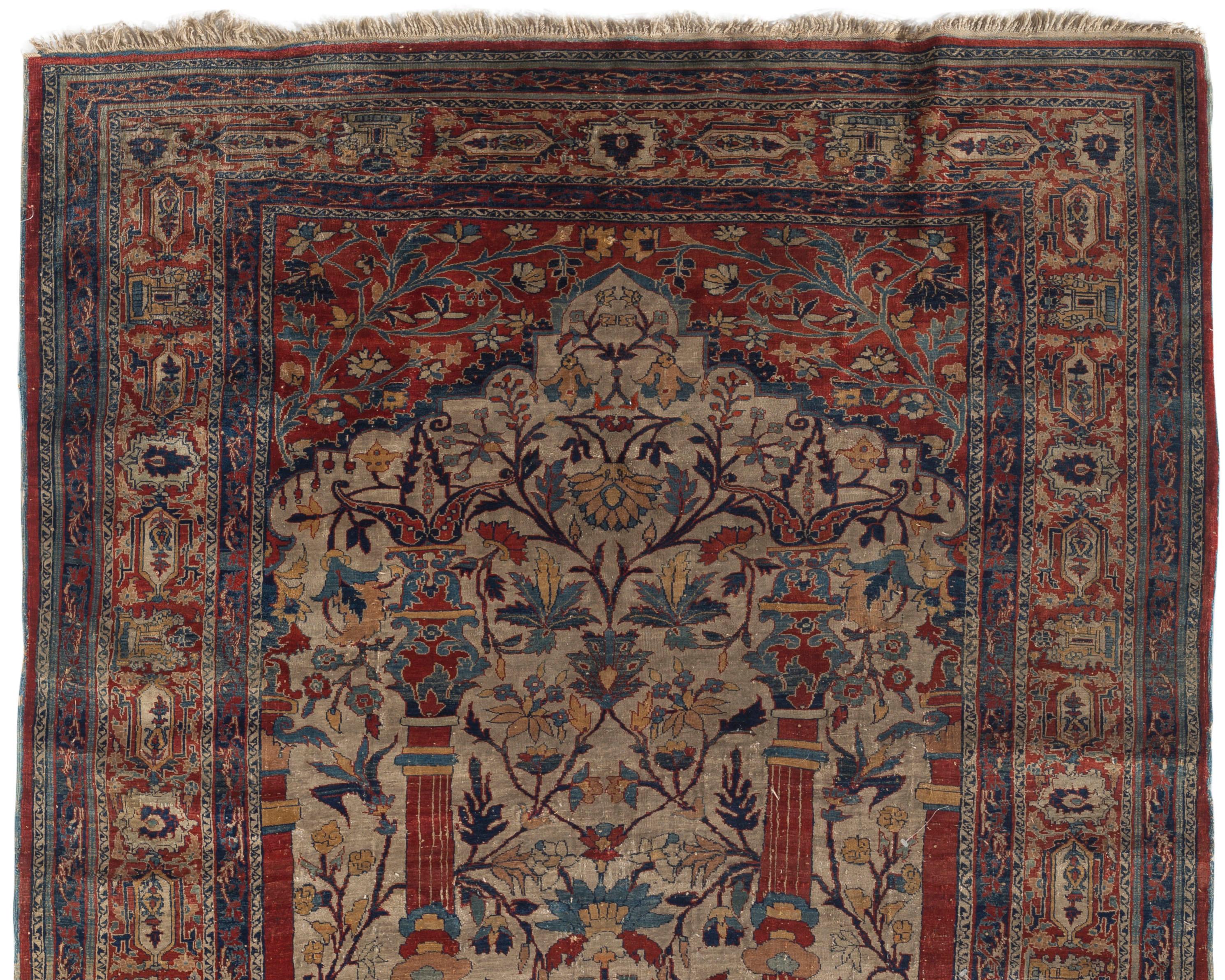 Heriz Serapi Antique Silk Heriz Rug, circa 1880 For Sale