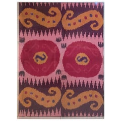 Antique Silk Ikat Display in Lucite Shadowbox