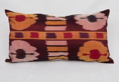 Antique Silk Ikat Pillow Cover, Uzbekistan, 1900s