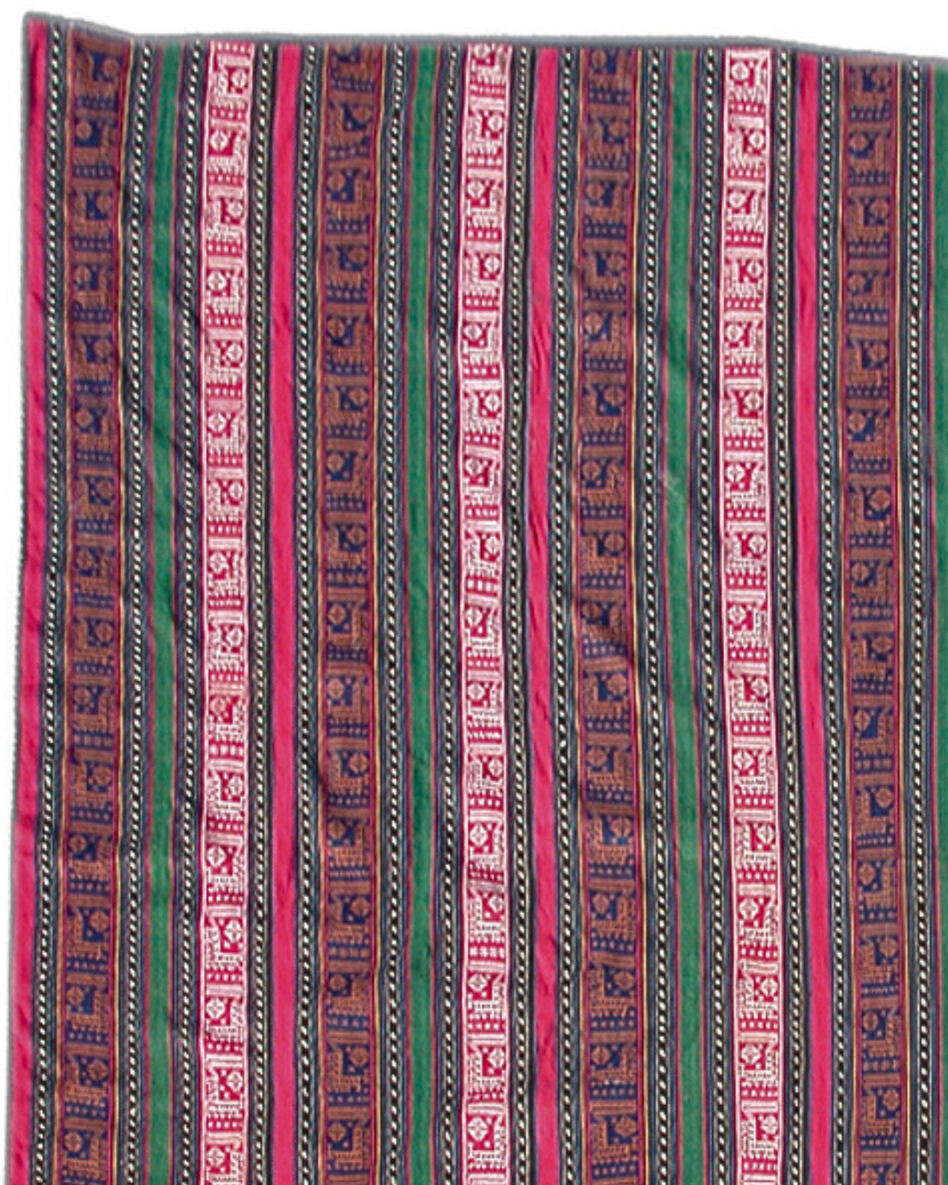 Persian Antique Silk Jajim Cover Rug, 19th Century For Sale