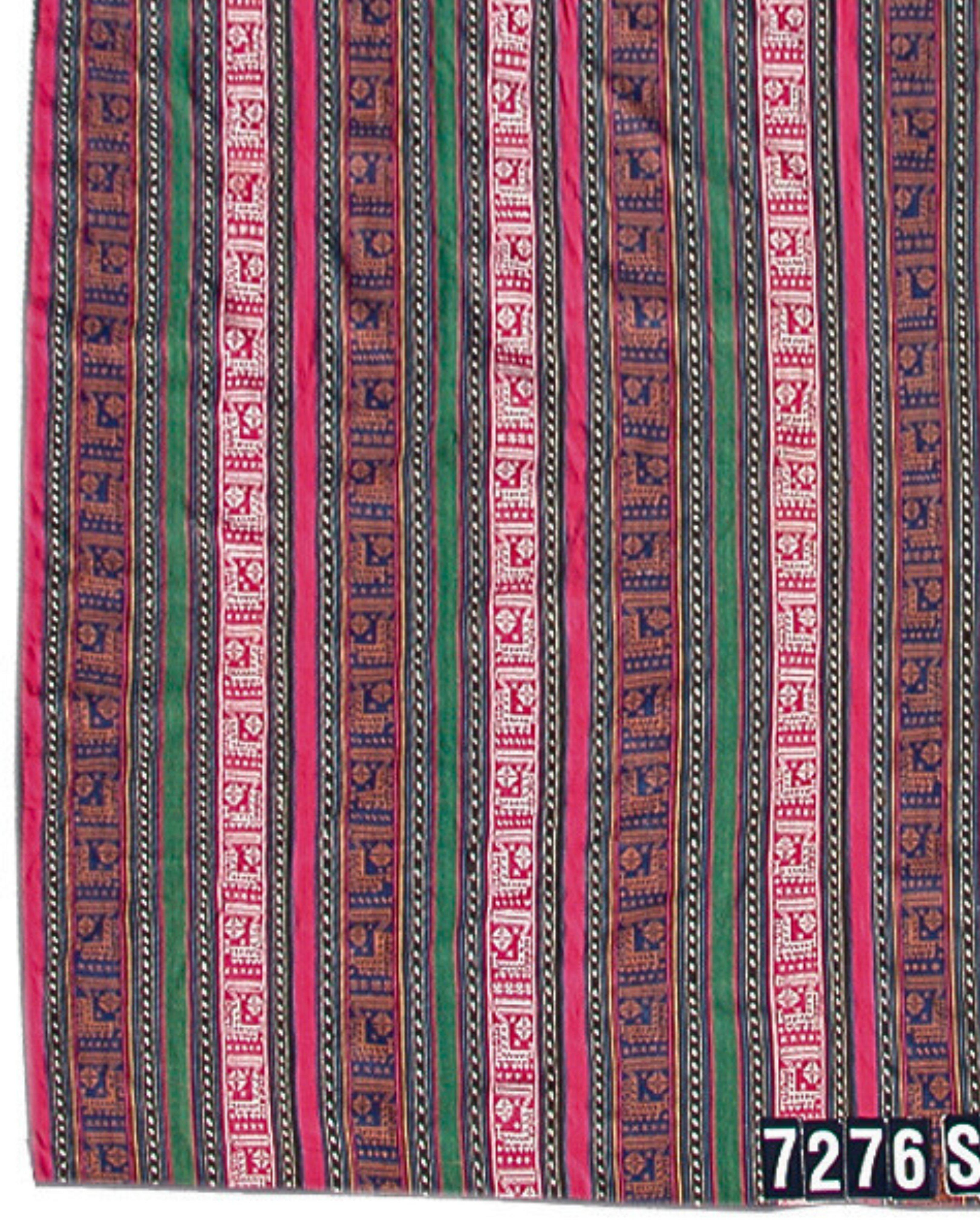 Hand-Knotted Antique Silk Jajim Cover Rug, 19th Century For Sale