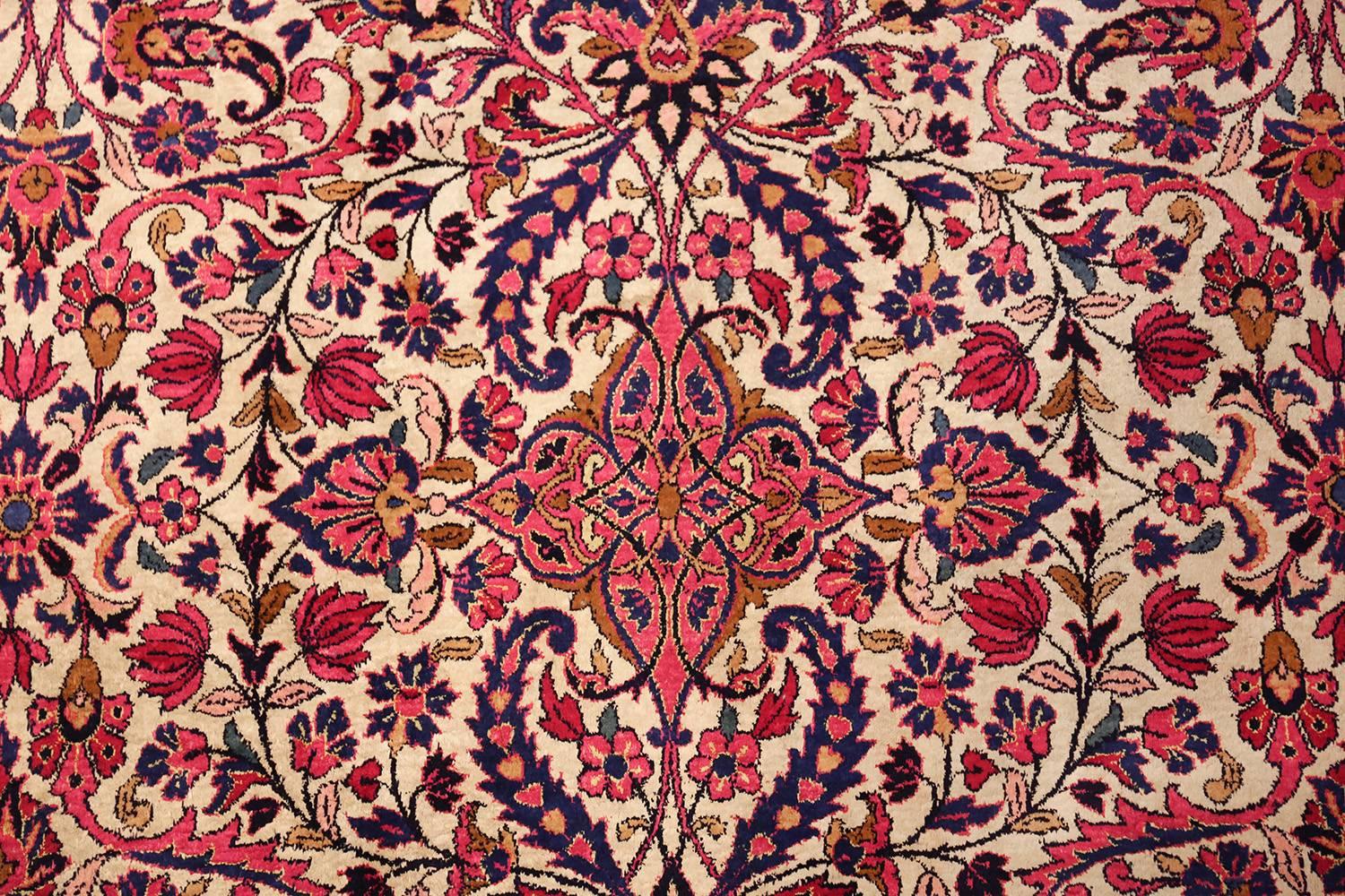 20th Century Antique Silk Kashan Persian Rug