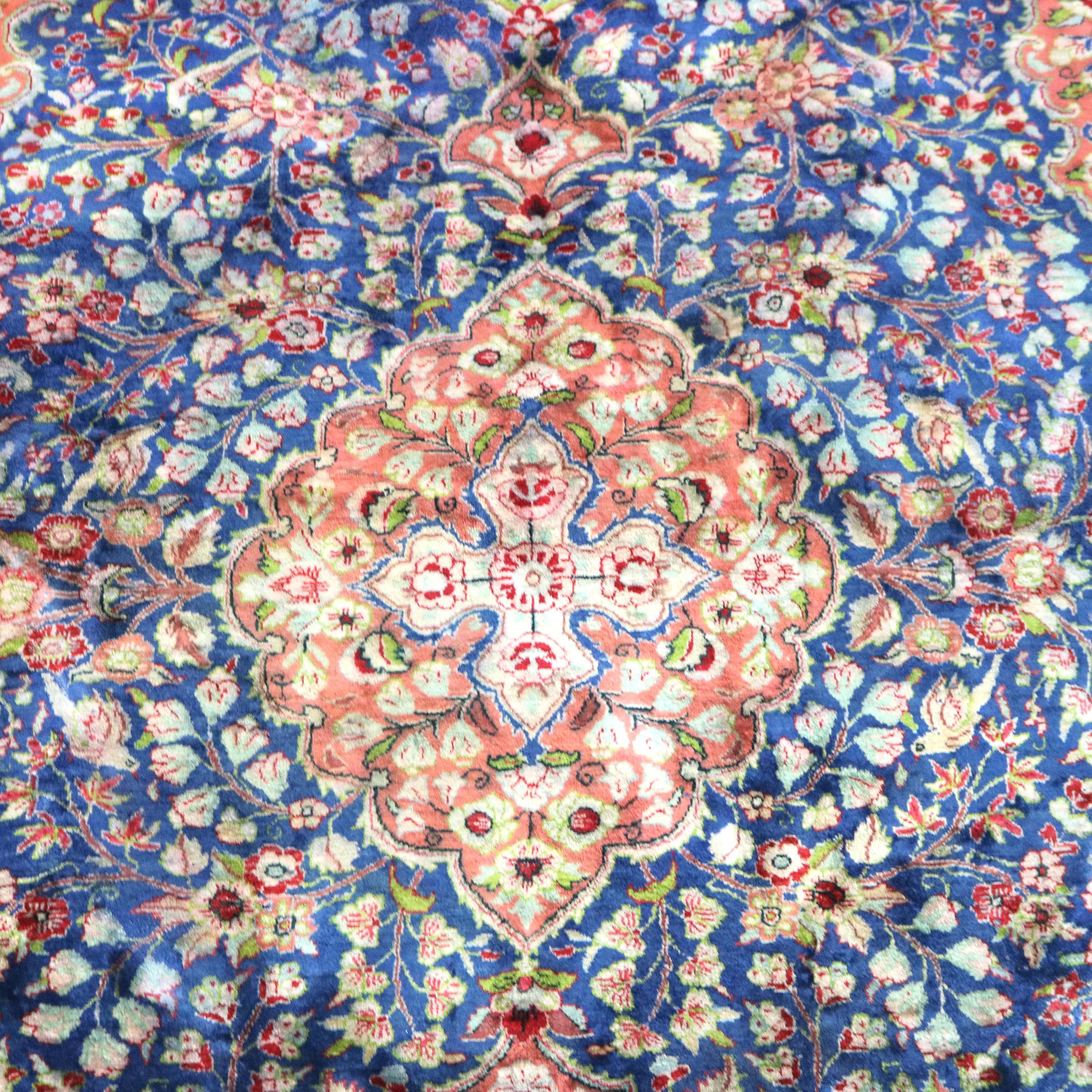 Antique Silk Kashan Rug Unsigned C1930

Measures- 59.5